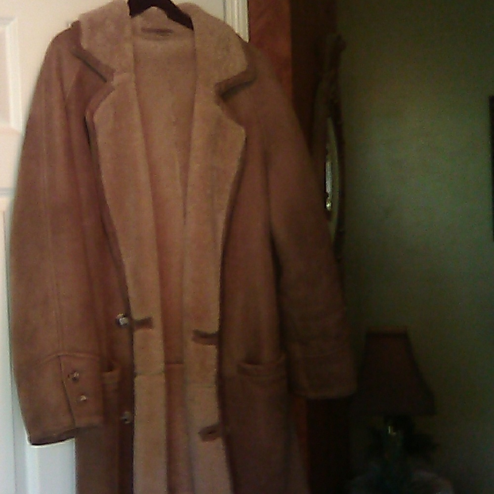 men's full length lamb shearling coat